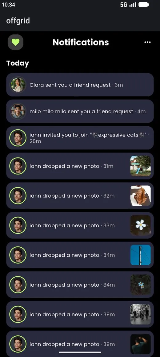 notifications from friends